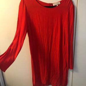 Long sleeve lightweight red dress